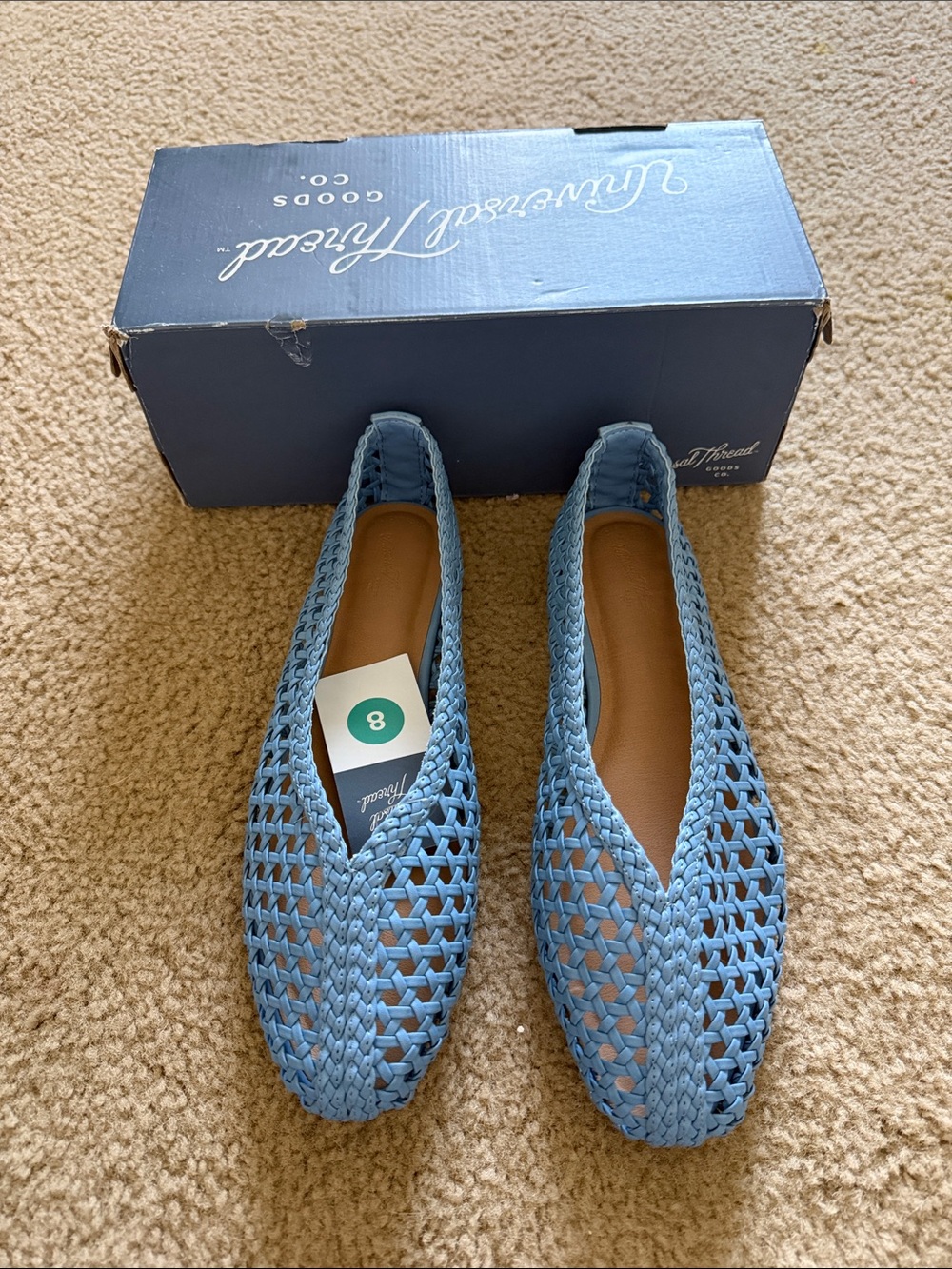 Universal Thread Light Blue Woven Slip-On Flats
